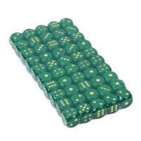 Кости игральные, 1.6 × 1.6 см, набор 50 шт, зелёные
