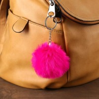 Пушистик на кольце "Розовый фламинго, ты супер" 8х8х8 см