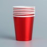 Стакан бумажный, набор 6 шт., цвет красный