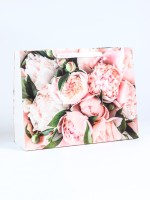 Пакет подарочный ламинированный горизонтальный «Белые бутоны», L 40×31×14 см
