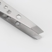 Пинцет скошенный, 9,5 см, цвет серебристый