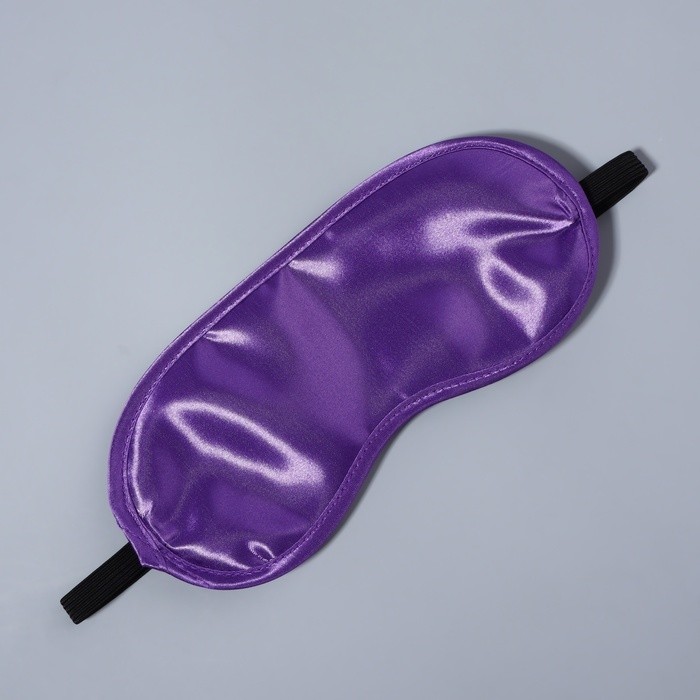Маска для сна, сатиновая, резинка одинарная, 19×8.5 см, фиолетовая