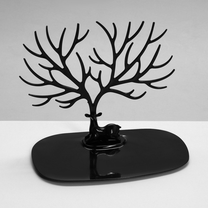 Подставка для украшений QF «Олень МИНИ», 17,1×10,2×15 см, прямоугольное основание, цвет чёрный