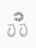 Набор серег и кафф QF «Косичка», 3 шт. капли, цвет золото