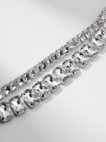 Чокер-колье «Сияние» дуэт, цвет белый в серебре, 36 см