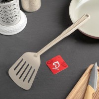 Лопатка с прорезями Доляна «Беж», 30 см, цвет бежевый