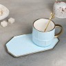 Чайная пара «Весна», кружка 300 мл, блюдце 20×10,5 см, с ложкой, цвет голубой