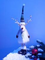 Фигура текстиль «Новогодний лосик» 58 см, 10 LED, от батареек CR2032×1, свечение тёплое белое