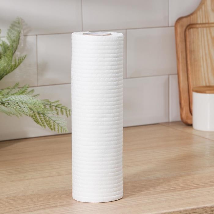 Салфетки для уборки Доляна, рулон, многоразовые, безворсовые, 50 шт., 25×25 см, белые