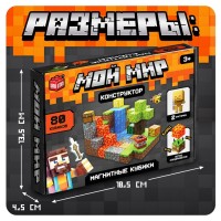 Конструктор «Магнитные кубики. Мой мир», 2 фигурки, 80 деталей