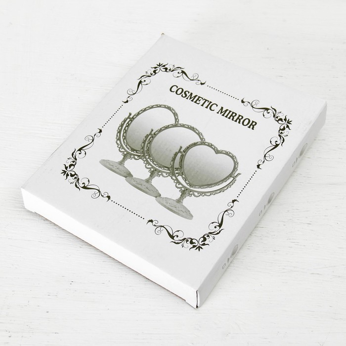 Зеркало настольное, двустороннее, с увеличением, зеркальная поверхность 11,5 × 15 см, цвет бежевый