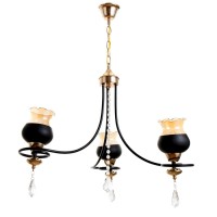Светильник подвесной BayerLux «Лира», люстра 3хЕ27, 40 Вт, чёрный, 60х60х85 см
