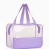 Косметичка-сумка на молнии для бассейна, большая, с ручками, прозрачная/сиреневая