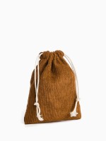 Косметичка - мешок с завязками, цвет коричневый