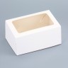 Коробка складная, с окном, белая, 15×10×7 см