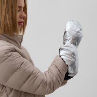 Варежки женские MINAKU, р-р 23 см, цв.серебро/черный