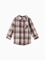 Рубашка фланелевая Крошка Я, рост 92-98 см, коричневая