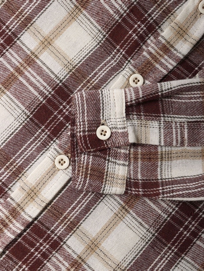 Рубашка фланелевая Крошка Я, рост 92-98 см, коричневая