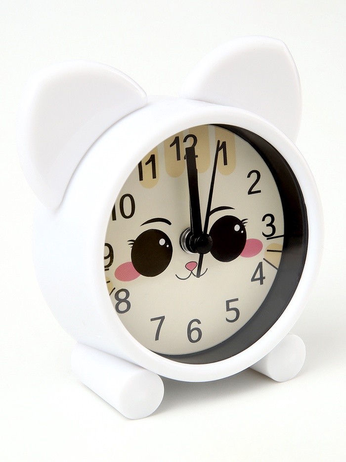 Часы будильник настольные детские «Кошечка», 8×8.7 см