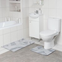 Коврики для ванной и туалета Доляна «Тига», 2 шт., 50×80 см, 50×40 см, форма МИКС
