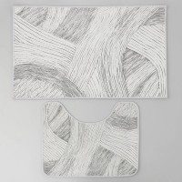 Коврики для ванной и туалета Доляна «Тига», 2 шт., 50×80 см, 50×40 см, форма МИКС