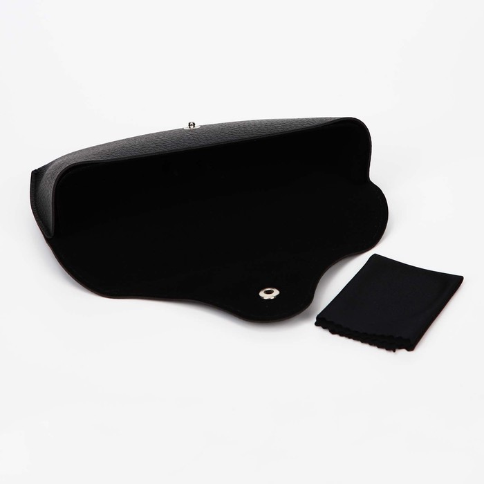 Футляр для очков на кнопке, салфетка, цвет рыжий