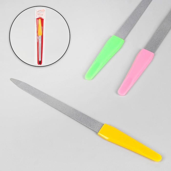 Пилка металлическая для ногтей, 15 см, в чехле, цвет МИКС