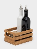 Органайзер деревянный для кухонных принадлежностей Adelica, с ручками и рейками, 17×12×9 см, дуб