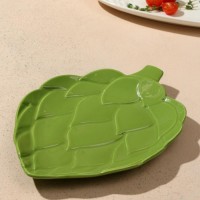 Тарелка «Артишоки», зелёная, 20 х 17 см