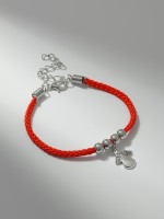 Браслет-оберег «Красная нить» талисман защиты, ангел хранитель, цвет серебро, L=20 см