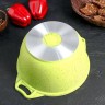 Кастрюля Trendy style, 2 л, стеклянная крышка, антипригарное покрытие, цвет зелёный