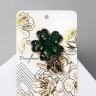 Брошь «Цветок желаний», цвет изумрудный в чернёном золоте