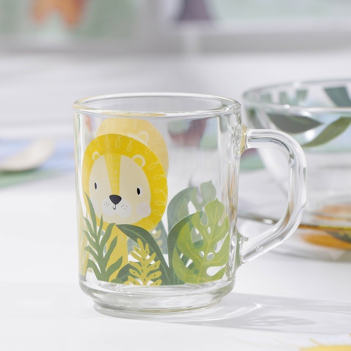 Набор детской посуды Доляна «Львёнок», 3 предмета: миска 450 мл, тарелка d=20 см, кружка 200 мл