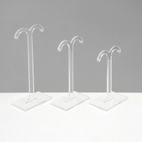 Подставка под серьги QF, полукруг, набор 3 шт., h=8,5, 10, 12 см, цвет прозрачный