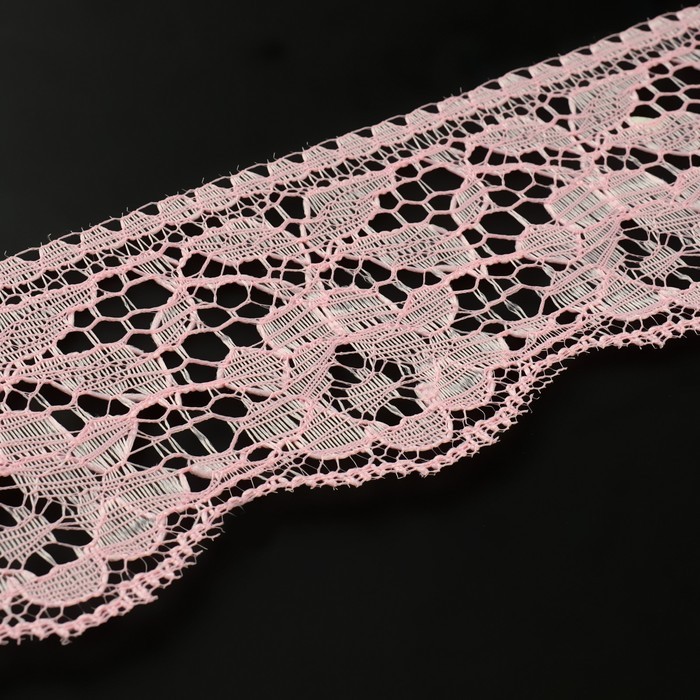 Кружево капроновое, 60 мм × 10 ± 1 м, цвет кипенно-белый