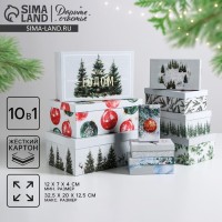Набор подарочных коробок 10 в 1 «С новым годом», 12×7×4 - 32.5×20×12.5 см
