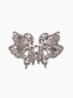 Зажим для кардигана «Ажур. Бабочка», цвет серебро
