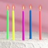 Свечи в торт "Цветное пламя", гиганты, 10,5х0,9см, набор 5 шт