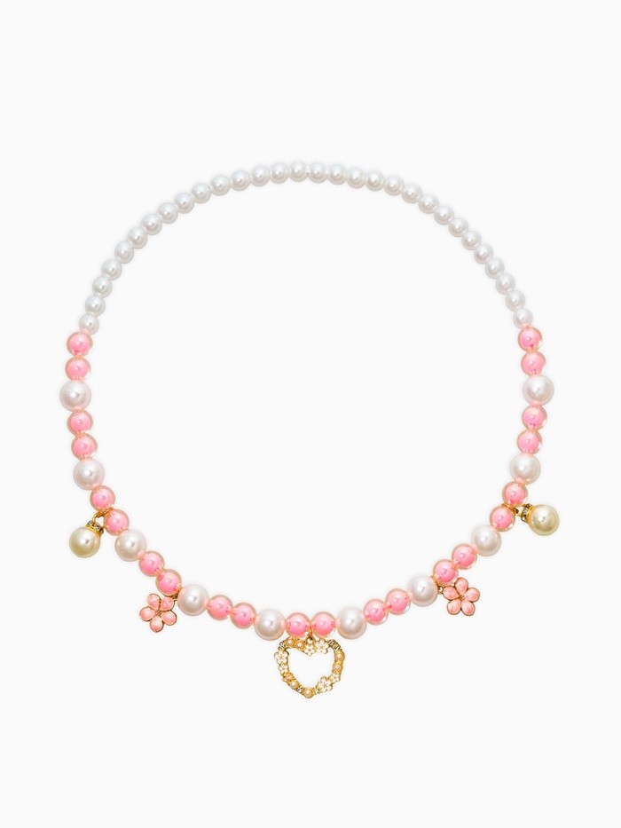 Набор детских украшений «Выбражулька. Нежность», 4 предмета: клипсы, кольцо, бусы, браслет, розовый, белый