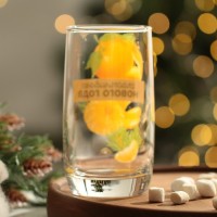 Стакан стеклянный новогодний «Мандаринки», 330 мл