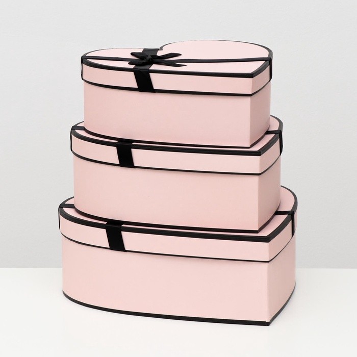 Набор подарочных коробок 3 в 1 «Сердца», 33×32×11.5 - 26×25×9.5 см