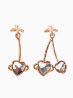 Серьги «Сердечная вишня», красные в золоте