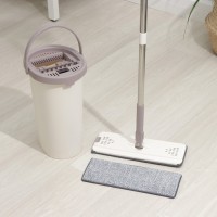 Набор для уборки Доляна: ведро с отсеками для полоскания и отжима 9,3 л, швабра плоская, запасная насадка из микрофибры