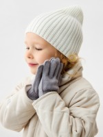 Перчатки детские MINAKU, однослойные, серые, 14 см