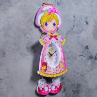 Часы настенные, серия: Детские, "Девочка в панамке", дискретный ход, 16 х 42 см, 1 АА