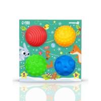 Подарочный новогодний набор развивающих тактильных мячиков Крошка Я «Подарок малышу», 4 шт.