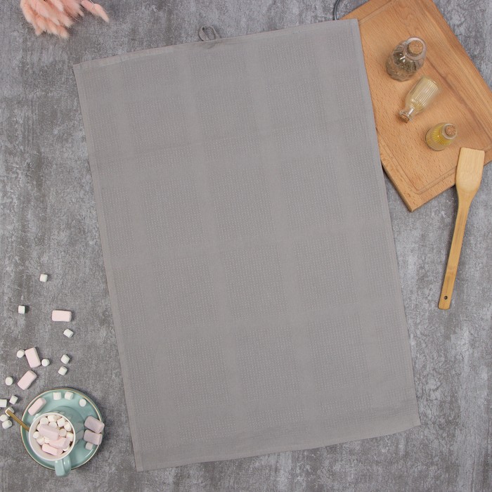 Полотенце Этель, цв. серый, 50х70 см, 100% хл