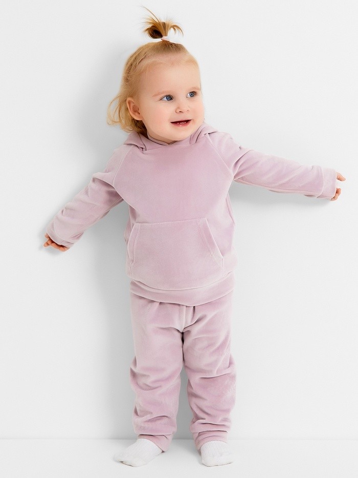 Костюм для девочки (толстовка, брюки) «Крошка Я», рост 68-74 см, лиловый
