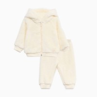 Костюм плюшевый: толстовка и брюки «Крошка Я», рост 74-80, молочный