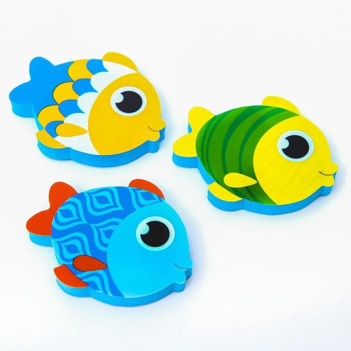 Набор игрушек для ванны + сачок «Веселая рыбалка» , МИКС